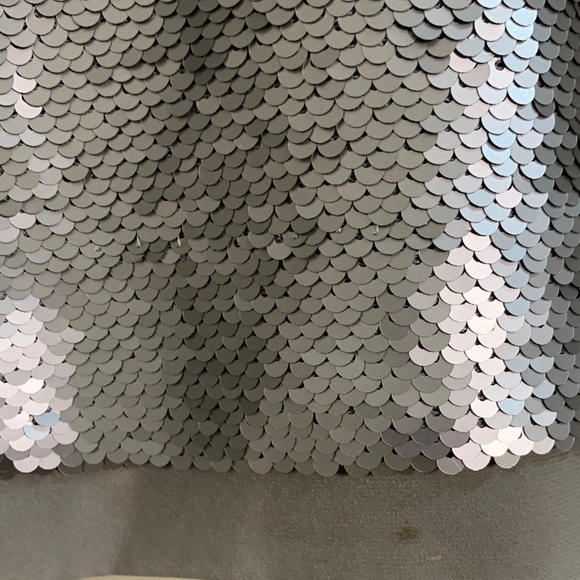 Banana Republic Metallic Taupe Sequin & Silk Sleeveless Mini Dress - Picture 9 of 9